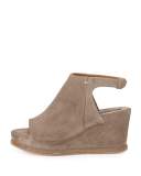 Aleria Allover Suede Wedge, Sand