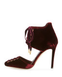 Mari Velvet Lace-Up 100mm Bootie