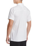 Short-Sleeve Stretch Sport Shirt, White