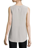 Sleeveless Silk Shell, Stone