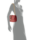 Medium Rolling Lock Shoulder Bag, Red