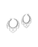 Naga Medium Silver Lace Hoop Earrings