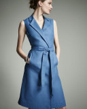 Bartolini Sleeveless Belted Shirtdress, Dark Blue
