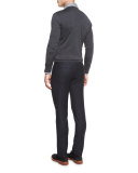 High-Performance Merino Wool V-Neck Sweater, Gray