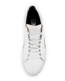 Men's Clyde MII Snakeskin-Textured Low-Top Sneaker, White