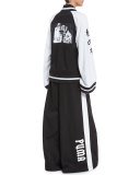 Kimono Tricot Track Pants, Black/White