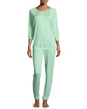 Susana 3/4-Sleeve Lounge Top, Jade