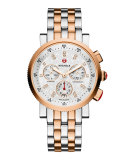 18mm Diamond Sport Sail Two-Tone Rose Gold Watch Head