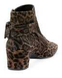 Polly Leopard-Print Suede Bootie, Leopard