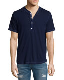 Short-Sleeve Henley T-Shirt, Indigo
