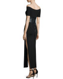 Off-The-Shoulder Maxi Dress, Black