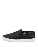 Payer Perforated Pointed-Toe Slip-On Sneaker, Black