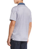 Bubble-Print Polo Shirt, Blue