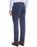 Corduroy Flat-Front Trousers, Blue