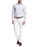Twill Five-Pocket Pants, White