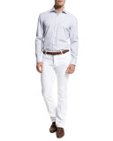 Twill Five-Pocket Pants, White