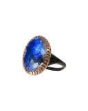 Anabel Gold-Washed Topaz Ring, Cobalt