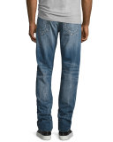 Geno Distressed Straight-Leg Jeans, Mended Misfit