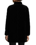 Quilted Velvet Raincoat, Black