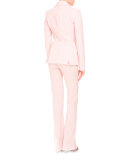 Serge Zip-Front Flare-Leg Pants, Shell Pink