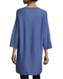 3/4-Sleeve Organic Cotton Tunic, Periwinkle