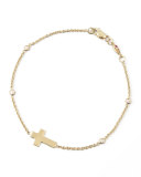 Integrated Cross Diamond Bracelet, Yellow Gold