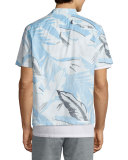 Kingston Hawaiian-Print Short-Sleeve Shirt, Blue