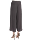 Wide-Leg Georgette Cropped Pants, Plus Size 