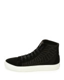 Maipu Textured High-Top Sneaker, Black/White