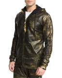 Gold-Coated Zip-Up Hoodie, Gold