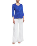 Washable Wide-Leg Pants, White