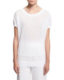 Short-Sleeve Pullover Top W/ Ribbed Hem