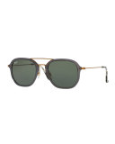Men's Solid Square Aviator Sunglasses, Gray/Bronze-Copper