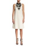 Cotton Techno Sleeveless Dress, Butter