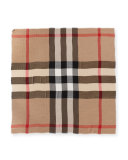 London Check Travel Square Scarf, Camel