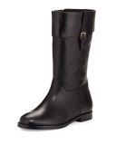 Weldmill Check-Embossed Leather Boot, Black, 13T-3Y
