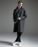 Raymond Raw-Edge Coat, Gray