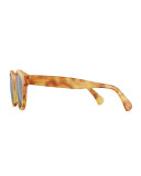 Leonard Monochromatic Round Sunglasses, Blonde Havana