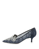Crystal Lace 50mm Pump, Navy