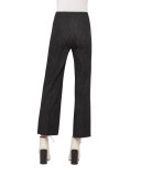 Cara Cropped Full-Leg Denim Pants, Black