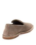 Percell Tumbled Leather Loafer, Dark Gray