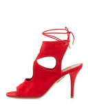 Sexy Thing Suede 85mm Sandal, Lipsitck