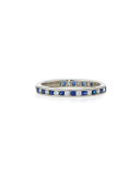 Channel-Set Diamond & Sapphire Band Ring in Platinum
