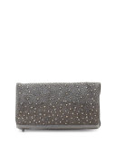 Rhinestone Waterfall Clutch Bag, Gray