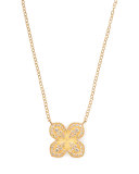 Scalloped Pave Diamond Flower Necklace