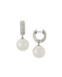 Avenue South Sea Pearl & Diamond Hoop Earrings