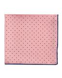 Dot-Print Pocket Square, Pink/Navy 