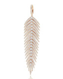 18K Rose Gold & Diamond Hinged Feather Pendant Necklace