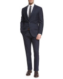 Pied-de-Poule Mini Houndstooth Wool Suit, Navy
