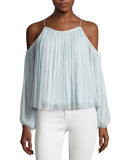 Maylin Cold-Shoulder Flowy Blouse
